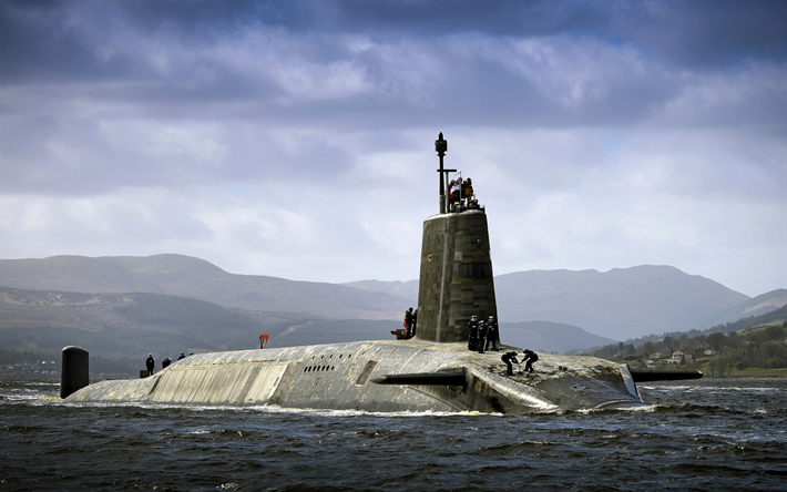 El HMS Vengeance, S31, de la Marina Real, la clase Vanguard, un submarino nuclear, el mar, submarino