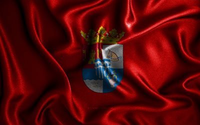 Segovia flag, 4k, silk wavy flags, spanish provinces, Day of Segovia, fabric flags, Flag of Segovia, 3D art, Segovia, Europe, Provinces of Spain, Segovia 3D flag, Spain