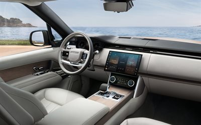 2022, Land Rover Range Rover, 4k, interior, inside view, dashboard, new Range Rover, British cars, Land Rover