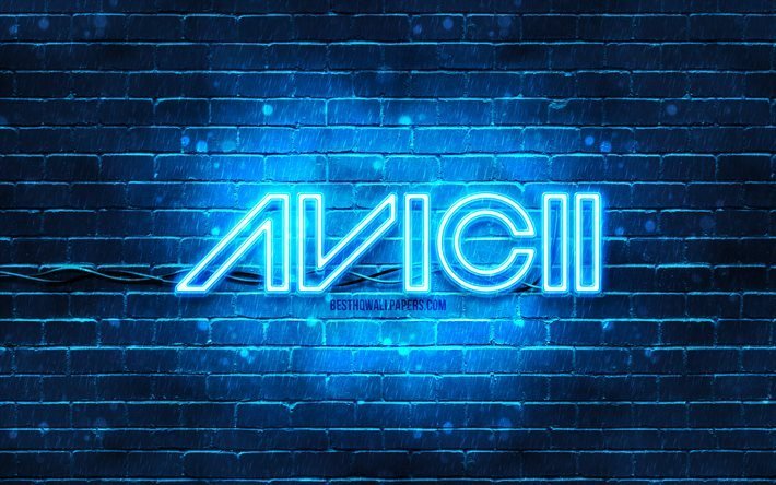 Download wallpapers Avicii blue logo, 4k, superstars, swedish DJs, blue  brickwall, Avicii logo, Tim Bergling, Avicii, music stars, Avicii neon logo  for desktop free. Pictures for desktop free