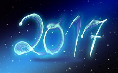 2017 Yeni Yıl, 2017, Kış, neon, Noel duvar Kağıdı