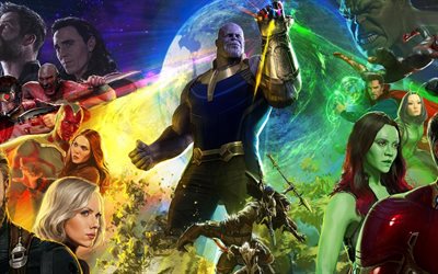 Avengers Infinity War, poster, 2018 film, arte, Avengers