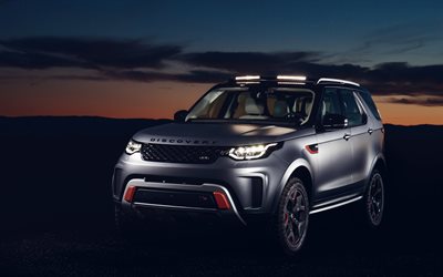 Land Rover Discovery SVX, 4k, Suv, 2018両, 夜, offroad, 新たな発見, ランドローバー