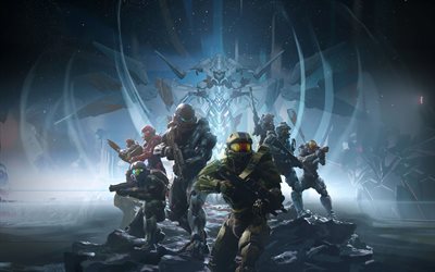 Halo 5, 4k, en 2017, jeux, jeu de tir, les cyborgs