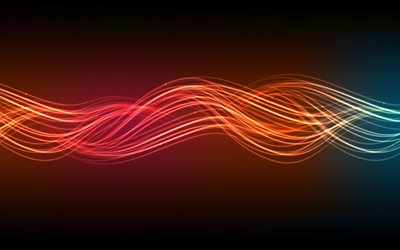 neon waves, art, abstract waves, curves, creative, lines
