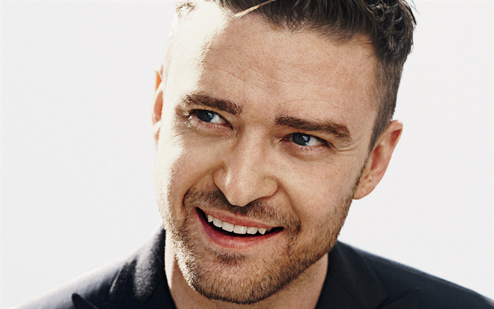Justin Timberlake, American singer, smile, star, photosession, portrait, 4k