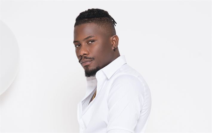 YCEE, Oludemilade Martin Alejo, 4k, Nigerian rapper, portrait, white shirt