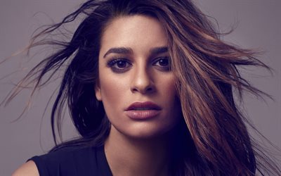 Lea Michele, American actress, photo shoot, make-up, black dress, television series, Dimension 404, The Mayor
