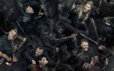Vikings, 4k, 2017 movie, Season 5, TV series