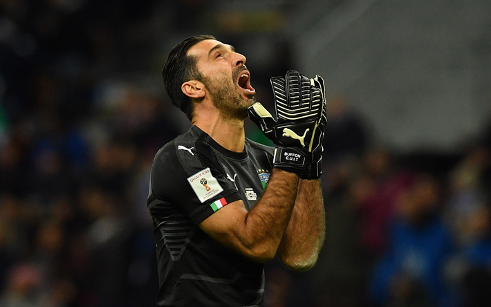 Gianluigi Buffon, le gardien de but, les joueurs de football, la Juventus, les stars du football, la Juve, l&#39;Italie, Serie A