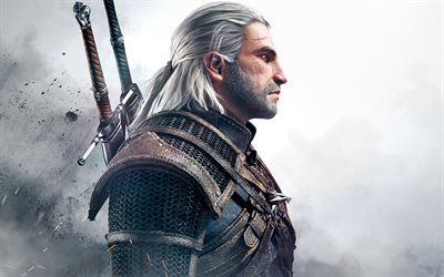 Geralt di Rivia, 4k, 2017 giochi, arte, RPG, the Witcher