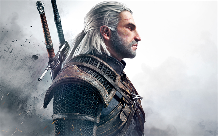 Geralt of Rivia, 4k, 2017 pelej&#228;, art, RPG, Witcher