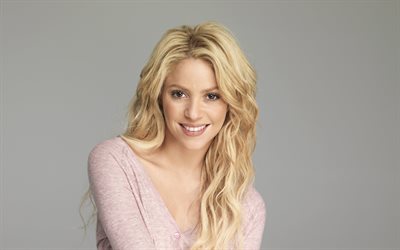 4k, Shakira, smile, pink sweater, Colombian singer, USA, Shakira Isabel Mebarak Ripoll