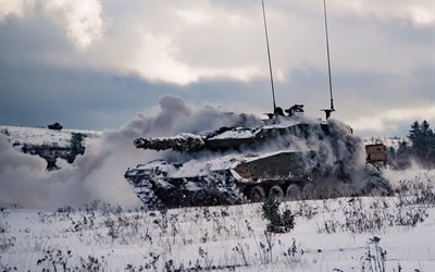 Leopard 2A6, char allemand, de l&#39;arm&#233;e Canadienne, hiver, neige, moderne, des chars, des v&#233;hicules blind&#233;s, des TANKS, des Forces Arm&#233;es Canadiennes
