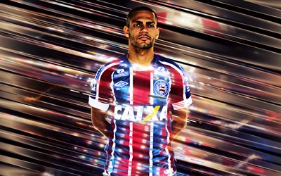 Clayton, Bahia, Brazilian football player, striker, portrait, art, Clayton da Silveira da Silva, Bahia FC