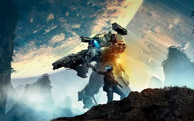 Titanfall 2, poster, promo materials, Titanfall characters, popular games