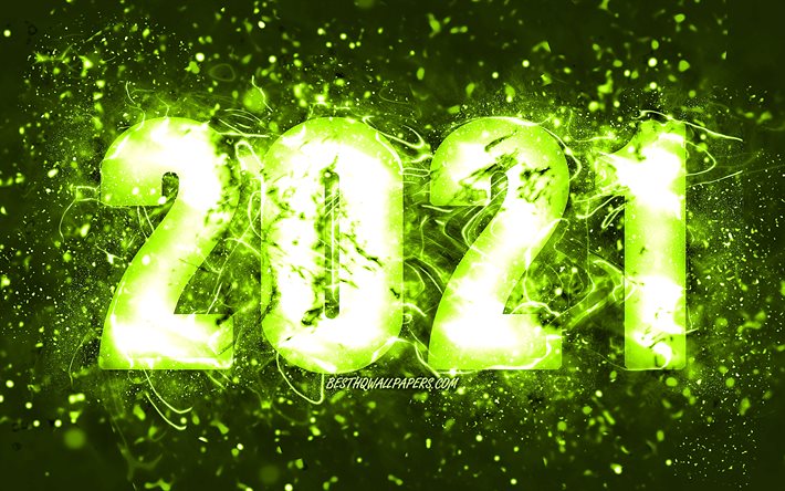 4k, frohes neues jahr 2021, olivgr&#252;ne neonlichter, 2021 olivgr&#252;ne ziffern, 2021 konzepte, 2021 auf olivgr&#252;nem hintergrund, 2021j&#228;hrige ziffern, kreativ, 2021 goldene ziffern, 2021 neues jahr