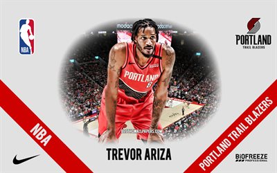 Trevor Ariza, Portland Trail Blazers, American Basketball Player, NBA, portrait, USA, basketball, Moda Center, Portland Trail Blazers logo