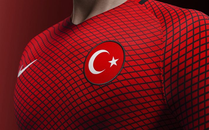 Nazionale di calcio della Turchia, uniforme, maglietta rossa della Turchia, Turchia, calcio, bandiera della Turchia