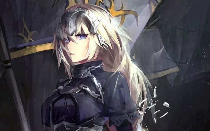 Joan of Arc, Fate Apocrypha, artwork, Fate Grand Order, TYPE-MOON, darkness, Jeanne d Arc, manga, Fate Series