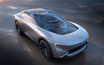 ビュイックエレクトラ, 2020年, 電気自動車のコンセプト, 外側, 正面, 新しいシルバーエレクトラ, 電気自動車, ビュイック