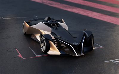 2021, Nissan Ariya Single Seater Concept, 4k, vista frontal, exterior, autos del futuro, autos de carrera, autos japoneses, Nissan
