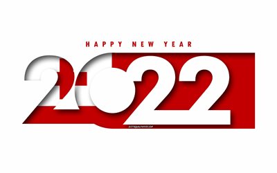 Felice Anno Nuovo 2022 Tonga, sfondo bianco, Tonga 2022, Tonga 2022 Anno nuovo, 2022 concetti, Tonga, Bandiera di Tonga