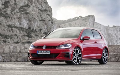 Volkswagen Golf GTI, 2017 voitures, berlines, rouge de Golf, Volkswagen