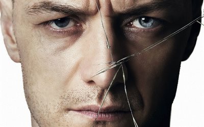 Split, 2016, James McAvoy, l&#39;attore Scozzese, vetro rotto