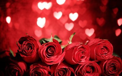 rote rosen, valentinstag, romantische blumenstrau&#223;, rosen, rose bouquet