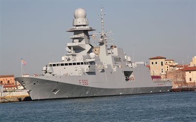 イタリアフリゲート, カルロMargottini, F592, 4k, イタリア海軍, イタリア軍艦