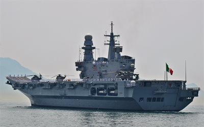 Cavour, C 550, aircraft carrier, Italian Navy, warship, Italy, 4k