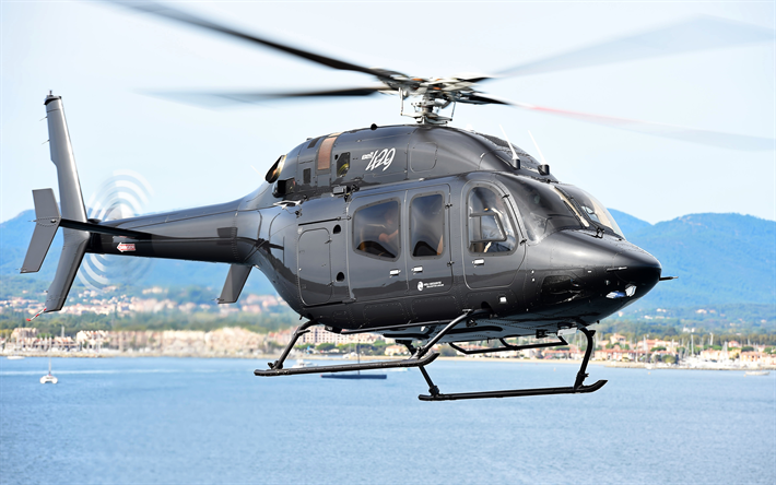 Bell 429, kevyt helikopteri, Amerikkalaisen modernin helikoptereita, 4k, Bell Helicopter Textron