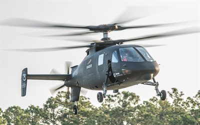 Sikorsky S-97 Raider, reconhecimento de helic&#243;ptero, conceito, 4k, Sikorsky Aircraft