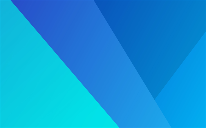 4k, material design, art, lollipop, geometric shapes, creative, android, geometry, blue background