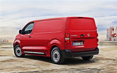 Opel Vivaro, 2019, new van, rear view, exterior, new red Vivaro, cargo van, german cars, Opel