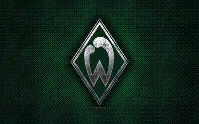 SV Werder Bremen, Alman Futbol Kul&#252;b&#252;, yeşil metal doku, metal logo, amblem, Bremen, Almanya, Bundesliga, yaratıcı sanat, futbol