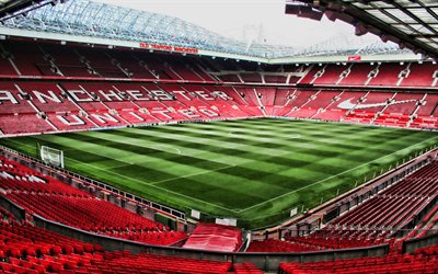 Old Trafford, HDR, stadio vuoto, il Manchester United Stadium, stadio di calcio, il Manchester United FC, inglese stadi, Europa, Red Devils Stadio