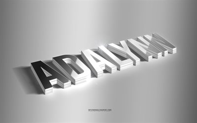 Adalynn, silver 3d art, gray background, wallpapers with names, Adalynn name, Adalynn greeting card, 3d art, picture with Adalynn name