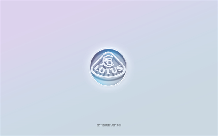 Lotus-logo, leikattu 3d-teksti, valkoinen tausta, Lotus 3d -logo, Lotus-tunnus, Lotus, kohokuvioitu logo, Lotus 3d -tunnus