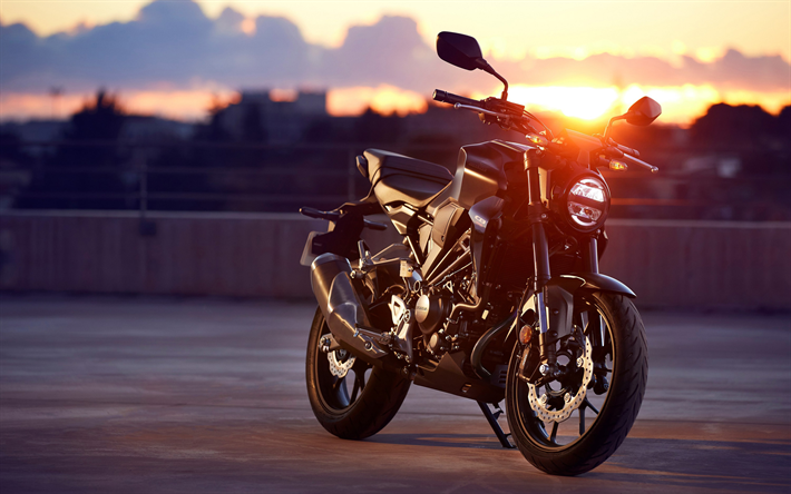 Honda CB300, sunset, 2022 bikes, superbikes, japanese motorcycles, 2022 Honda CB300, Honda