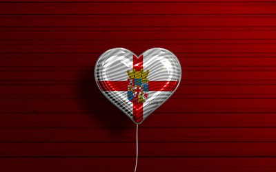 I Love Almeria, 4k, ballons réalistes, fond en bois rouge, Journée d’Almeria, provinces espagnoles, drapeau d’Almeria, Espagne, ballon avec drapeau, Provinces d’Espagne, Almeria