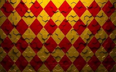 Bandeira de Angoumois, arte de favo de mel, bandeira hexagons angoumois, Angoumois, arte 3d hexagons, bandeira angoumois