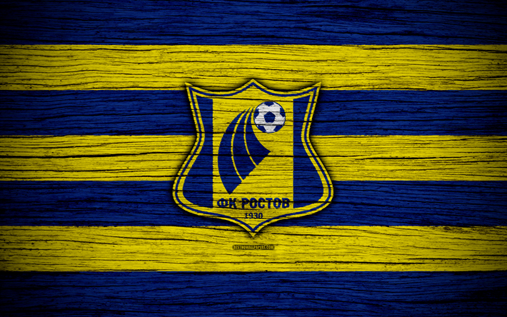 FC Rostov, 4k, 木肌, ロシアのプレミアリーグ, サッカー, サッカークラブ, ロシア, Rostov, ロゴ, 美術, Rostov FC