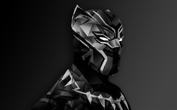 ダウンロード画像 黒豹 スーパーヒーロー ポリゴンの美術 創造的抽象化 マスク マーベル フリー のピクチャを無料デスクトップの壁紙