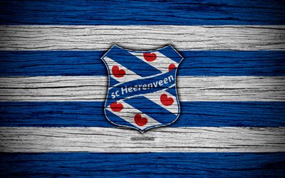 Heerenveen, FC, 4k, de la Premier league, f&#250;tbol, Holanda, club de f&#250;tbol, el Heerenveen, de madera de la textura, el FC Heerenveen
