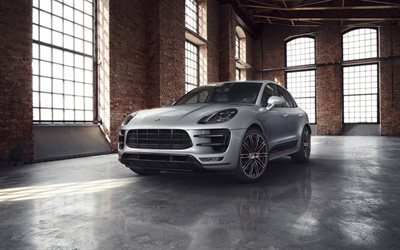 Porsche Macan Turbo, 2018, Exclusive Performance Edition, new silver Macan, tuning, German cars, sports SUV, Porsche