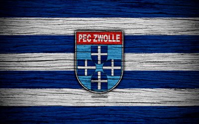 Zwolle FC, 4k, Eredivisie, soccer, Holland, football club, Zwolle, wooden texture, FC Zwolle