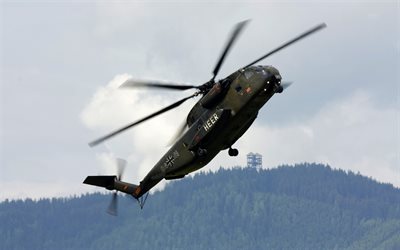 Almanya Sikorsky CH-53 Deniz Aygırı, CH-53G, Alman, Birleşik Silahlı Kuvvetleri, askeri helikopter, Alman Hava Kuvvetleri ağır nakliye helikopteri