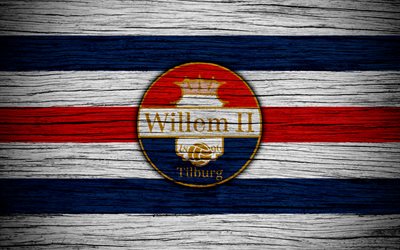 Willem II FC, 4k, T&#252;rk, futbol, Hollanda, Futbol Kul&#252;b&#252;, Willem II, ahşap doku, FC Willem II